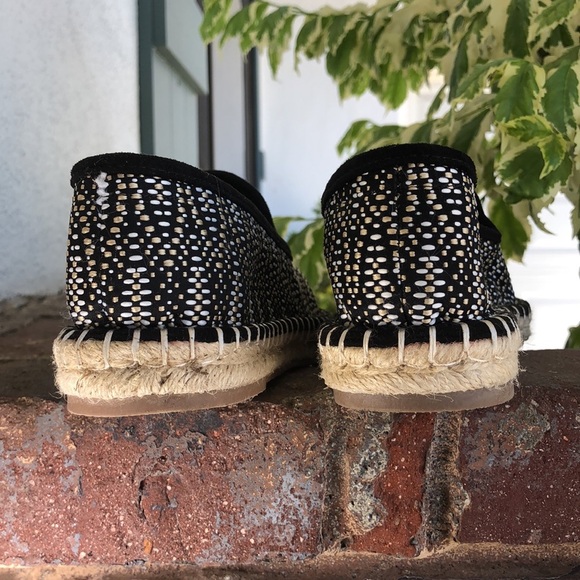 BLACK & WHITE WOVEN ESPADRILLE FLAT 7 1/2 NEW CARLY UNIVERSAL THREAD NWOT - Picture 6 of 11